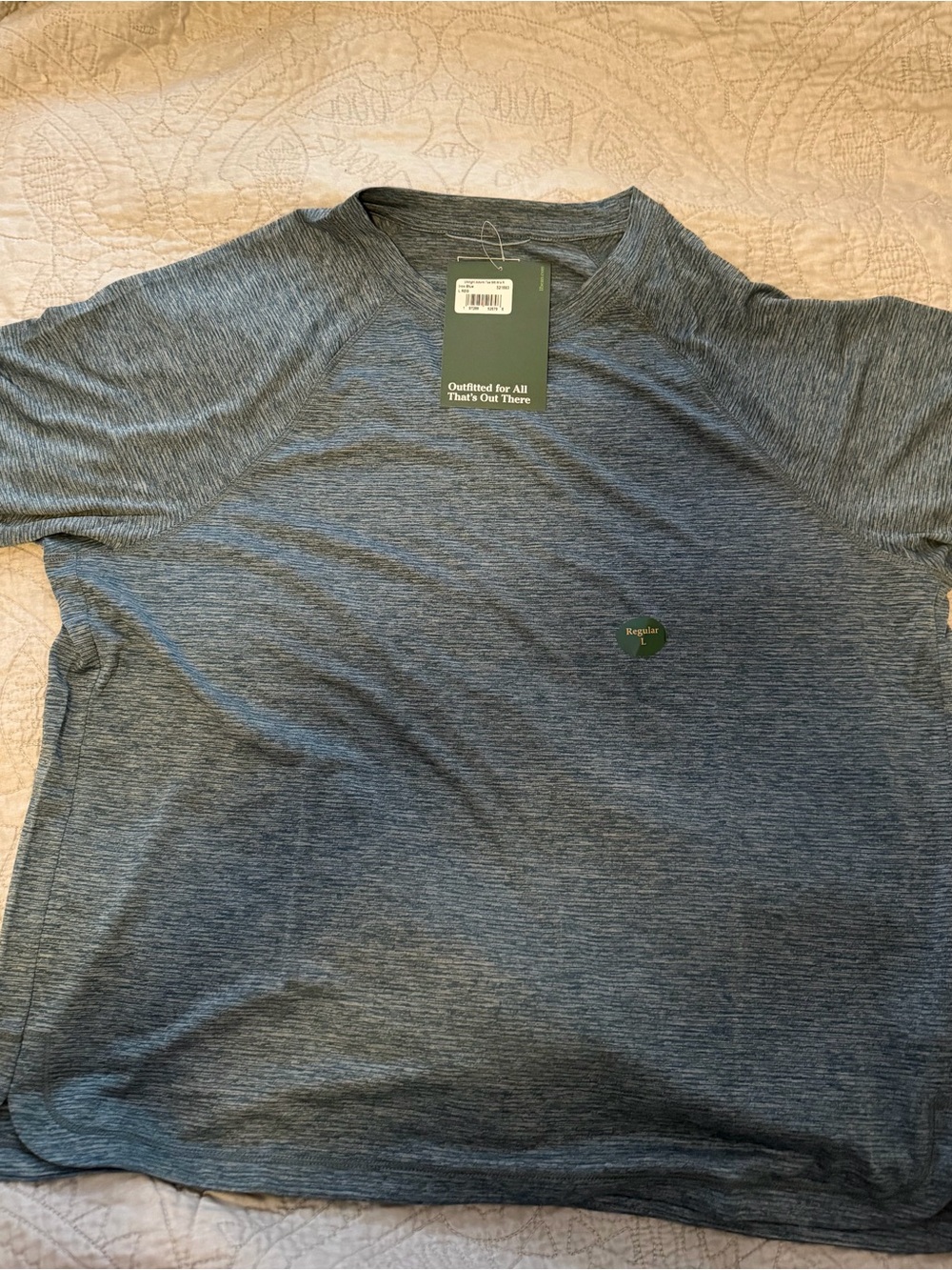 L.L. Bean Women's Heathered Blue Short-Sleeve Crew Tee